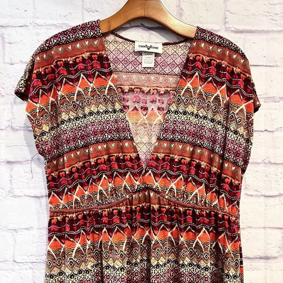 Christine V Mini Dress Womens Size Large V-Neck Short Sleeve - Picture 3 of 9